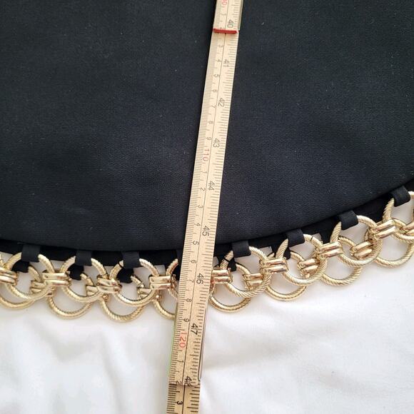 $1311 Alexis Tale Black Midi Dress Dress Golden Ring Chain Sz Small - Picture 14 of 16